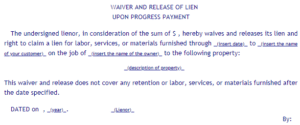 Release of Lien