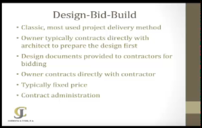 Design-bid-build type of phased construction contract