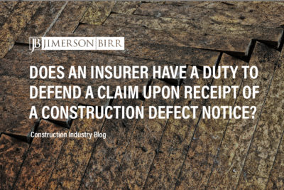 Does an Insurer Have a Duty to Defend a Claim Immediately Upon Receipt of a Florida Chapter 558 Construction Defect Notice?