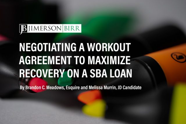 workout agreement loan workout options SBA loan