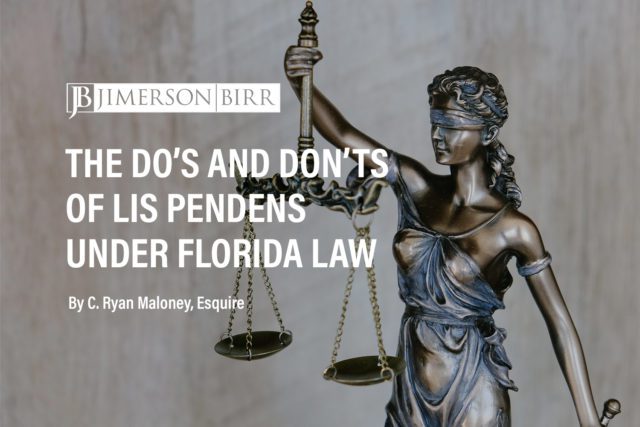 lis pendens in Florida remove lis pendens real estate lawsuit