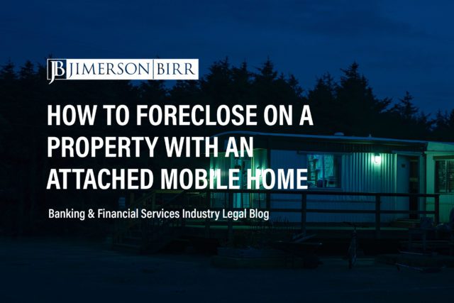property foreclosure retired mobile home unretired mobile home replevin foreclosing on real property