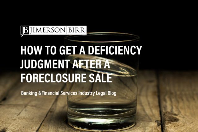deficiency judgment foreclosure sale final judgment of foreclosure