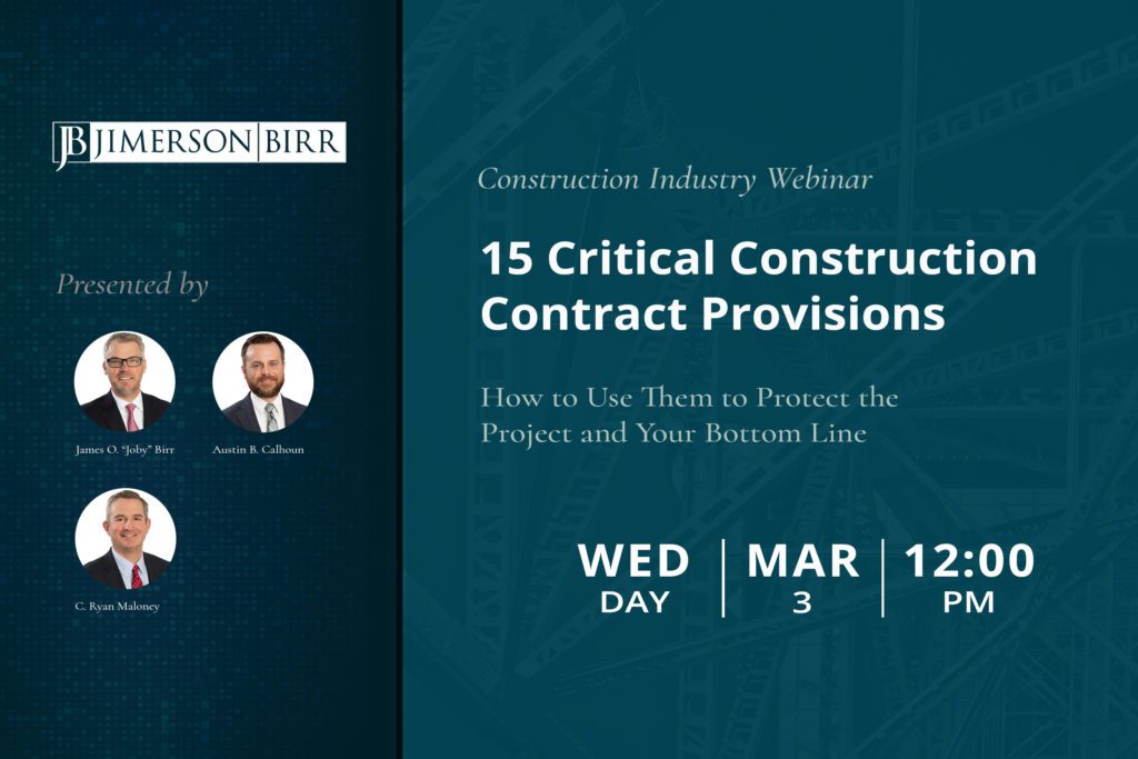 construction contract critical construction contract provisions general contractors construction webinar