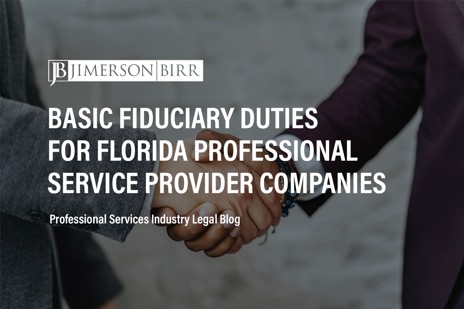 Basic Fiduciary Duties Owed in Florida Professional Service Provider Companies