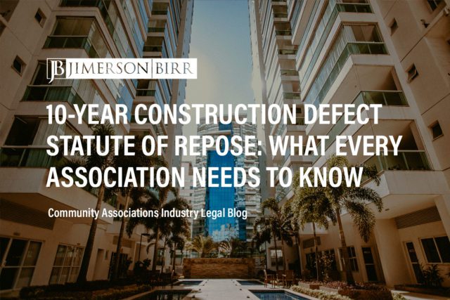 statute of repose construction defect community association law building defect building inspection