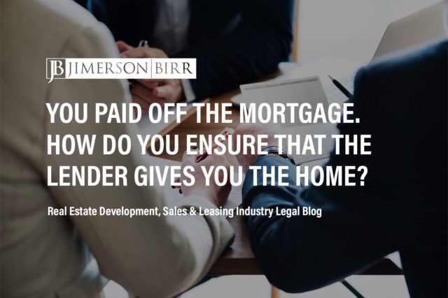 Satisfaction of a Mortgage