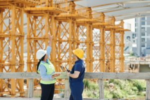 Construction employees on site