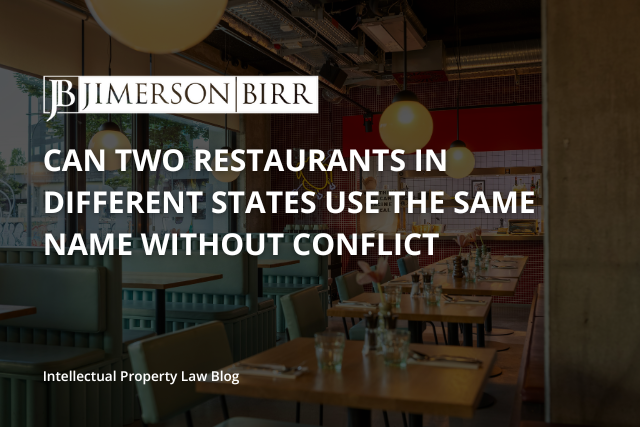 Can two restaurants in different states use the same name without conflict