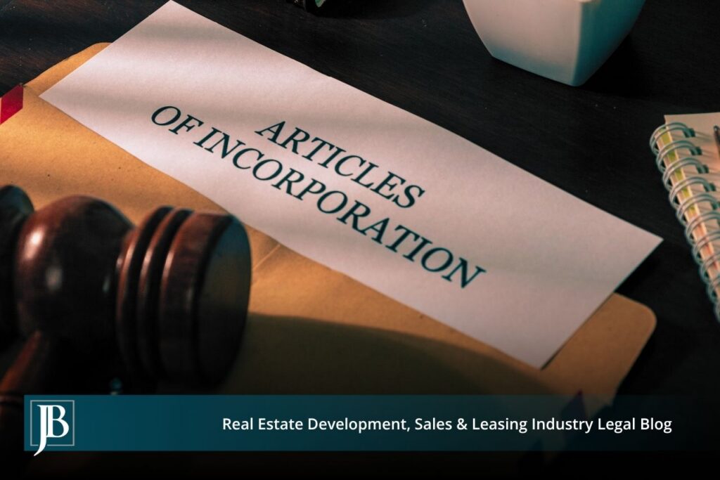 Articles of Incorporation document and gavel on a desk, illustrating Florida Series LLC formation under the new 2026 protected series law