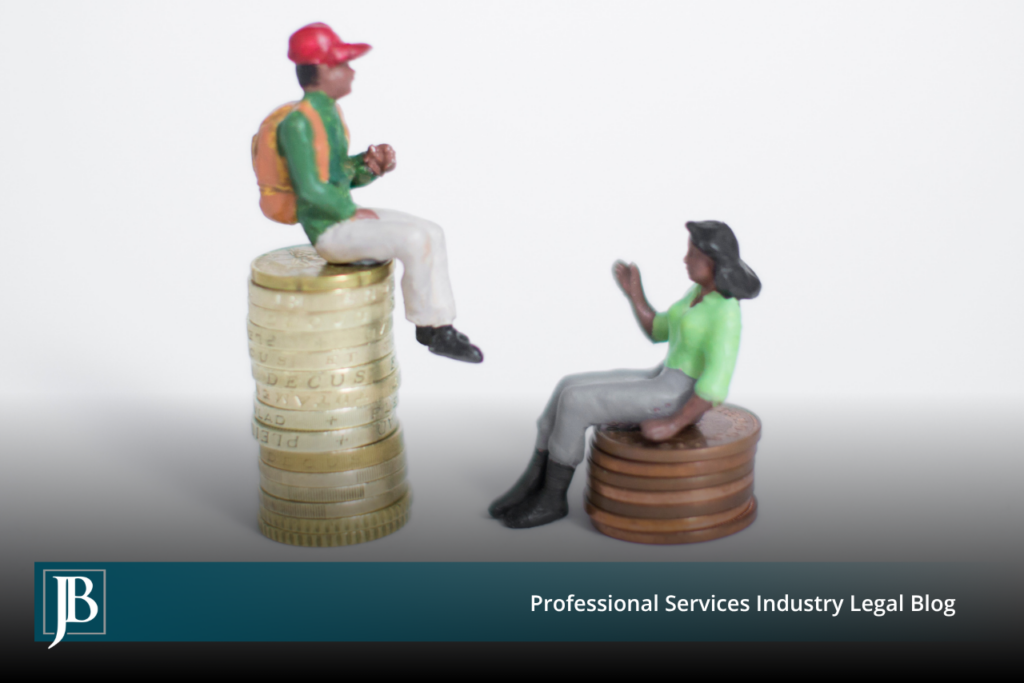 Two miniature figurines seated on unequal stacks of coins, illustrating the uneven playing field created by unfair competition under Florida's FDUTPA.