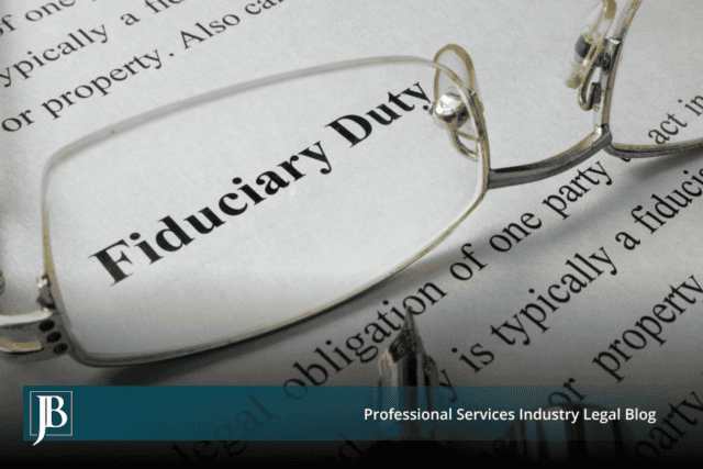 eading glasses and a fountain pen resting on a printed page defining fiduciary duty, illustrating a Florida business breach of fiduciary duty claim.