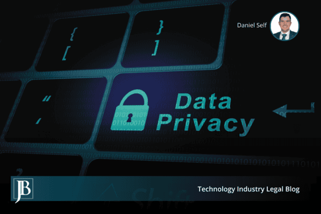 Glowing keyboard key with a padlock icon and the words Data Privacy, illustrating Article III standing in FSCA website tracking lawsuits